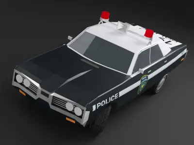 Police Car 1971 NY Low-Poly 3D Model 3D model
