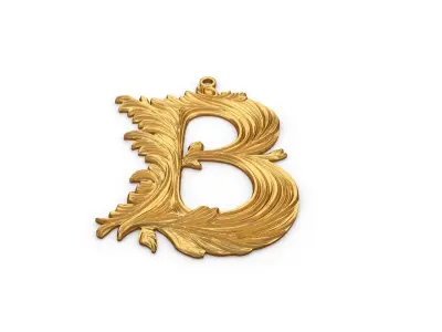 Alphabet Letter B Pendant  3D print model