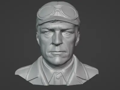 Car Driver Vintage 1950 bust 3D print model