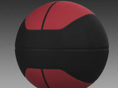 Basketball ball euro red-black Low-poly 3D model
