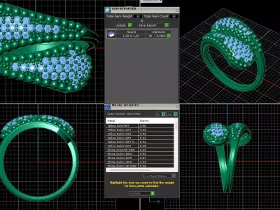 Pave Diamond Statement Ring 3D Model STL Luxury Jewelry CAD 3D print model