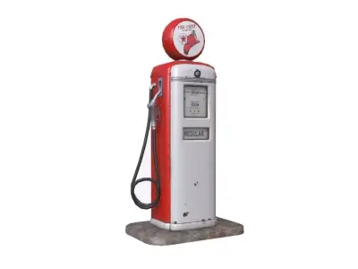 Retro Gas Pump Low-poly 3D model