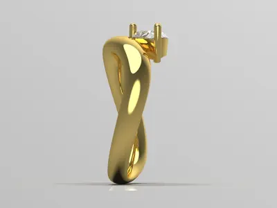 luxury diamond ring jr00126 3D print model