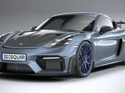 Porsche 718 Cayman GT4 RS 2022 lowpoly Low-poly 3D model
