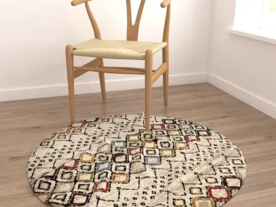 Round Rug Set 305 3D model