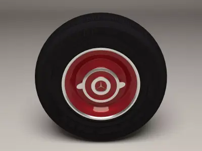 Old Mercedes Wheel Low-poly 3D model