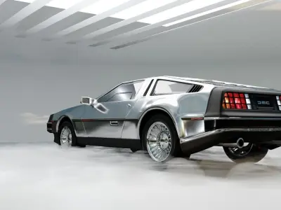 Delorean car Low-poly 3D model