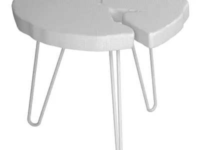 Eco Loft style coffee Table  wood Rustic made from cut solid 3D model