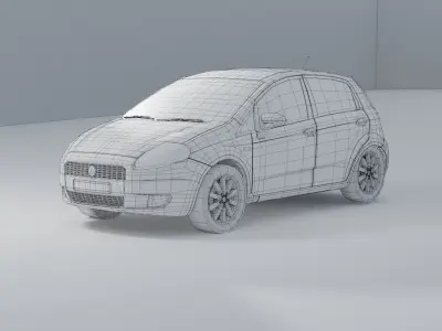 FIAT PUNTO 3D CAR MODEL Low-poly 3D model