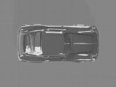 Vintage British Sports Car 3D Model Silver Classic Coupe Low-poly 3D model