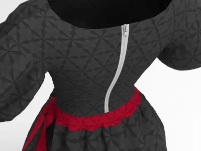 3D black dress 3D model