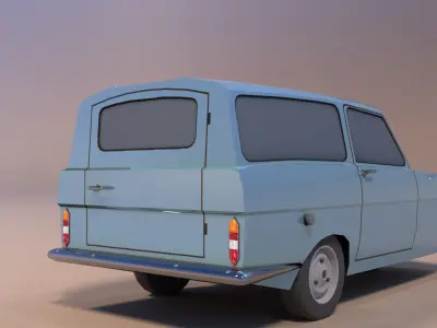 3 Wheel Superwagon Classic Car Low-poly 3D model