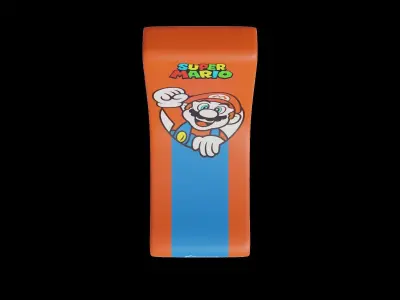 Red Mario Gaming Chair Low-poly 3D model