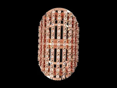 Fashion Ring With Brilliants 3D Print Model 3D print model