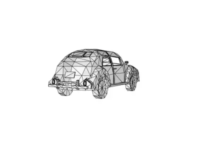 Car LowPOLY - Volkswagen -beetle Low-poly 3D model