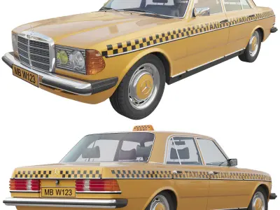 Mercedes 123 Taxi 3D model