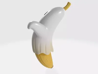 Banana Ghost Figurine Cute Halloween Decor Spooky Ghost 3D print model
