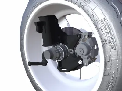 Tyre with Disk Break Low-poly 3D model