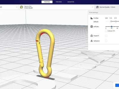 Carabiner Hook  01 Low-poly 3D model
