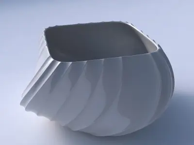 Bowl helix with extruded vertical lines 3D print model