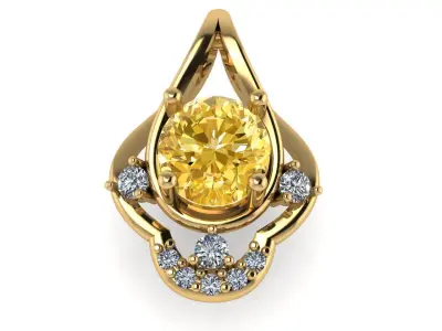 Diamond pendant 3d render 3D print model