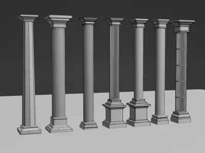 Stone Pillars Low-poly 3D model