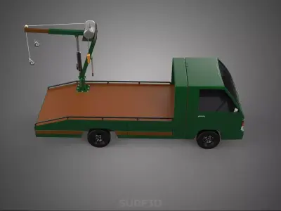 ARMY MILITARY WAR PICKUP TOW TRUCK CRANE WRECKER HOIST WINCH CAR 3D model