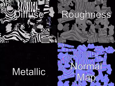 Cheerful Zebra Character model pack Low-poly 3D model