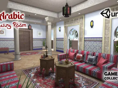 Arabic Living Room Low-poly 3D model