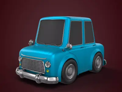 Cartoon Car  Low-poly 3D model by Abhiraj