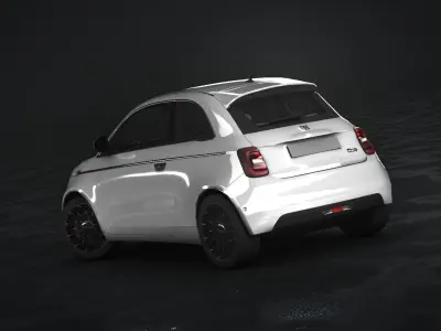 Fiat 500 2021 Low-poly 3D model