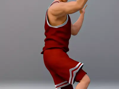 Stylized Basketball Player 3D Character Dynamic Pose 3D model