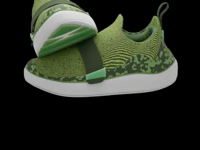 Sneakers Low Green High Detail Model 3D model