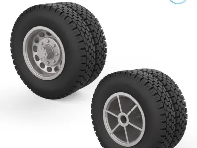 Truck wheels 1-32 3D print model
