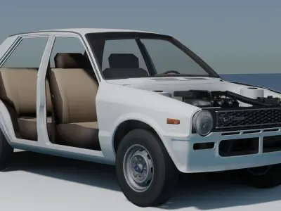 1977 Daihatsu Charade Low-poly 3D model