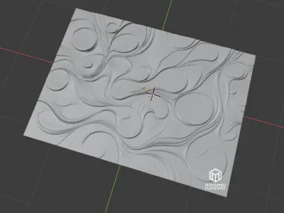 modern panel wall decor set wall relief mural CNC 136  3D model