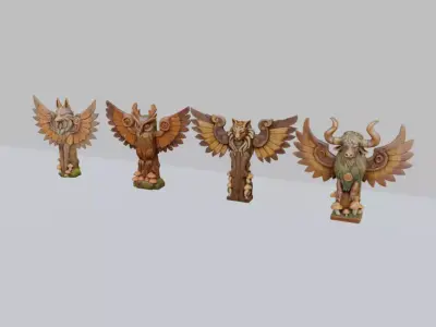 Tribal Totem 3D Model Pack  3D model