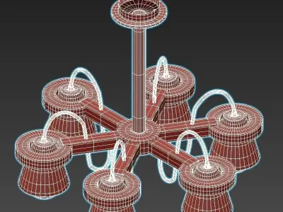 liustra light chandelier wood 3D model