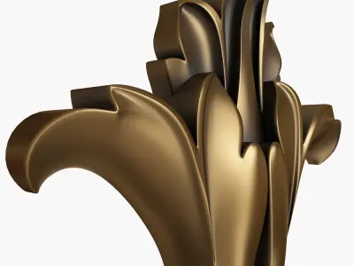 decor two ornate brass wall sconces 3D model