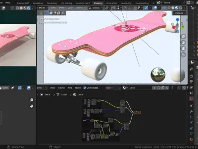Long Board Free low-poly 3D model
