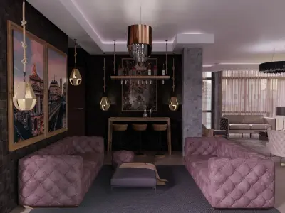 living room interior 3D model get