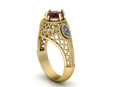 Luxury wedding Diamond ring 3d Printable Model 3D print model