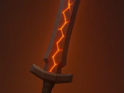 Low Poly Fire Fantasy Props Pack RPG Weapons Potions 3D print model