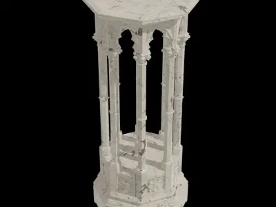 Gothic Pedestal - three materials 3D model