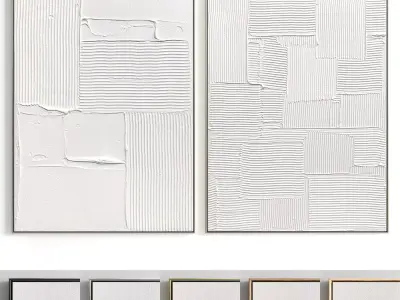 Plaster Two Photo Frame 123 Low-poly 3D model