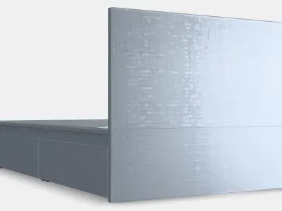 MALM Bed frame high w 4 storage boxes 28 Low-poly 3D model