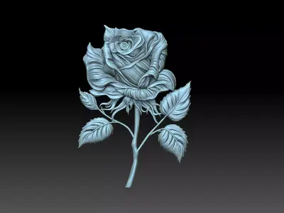 Rose flower 3D print model get
