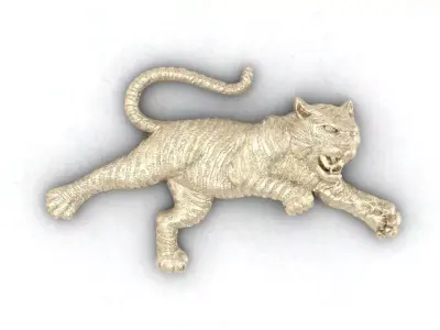 3D printable model silver tiger pin 3D print model