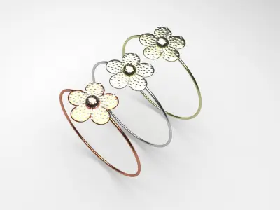 Flower Bracelet 3D print model