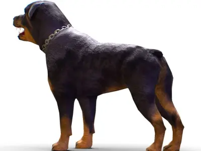 LowPoly Monster Black Mastiff Dog Low-poly 3D model